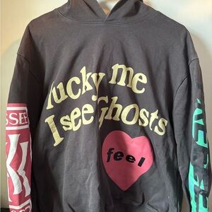 Lucky Me I See Ghosts Gray Hoodie